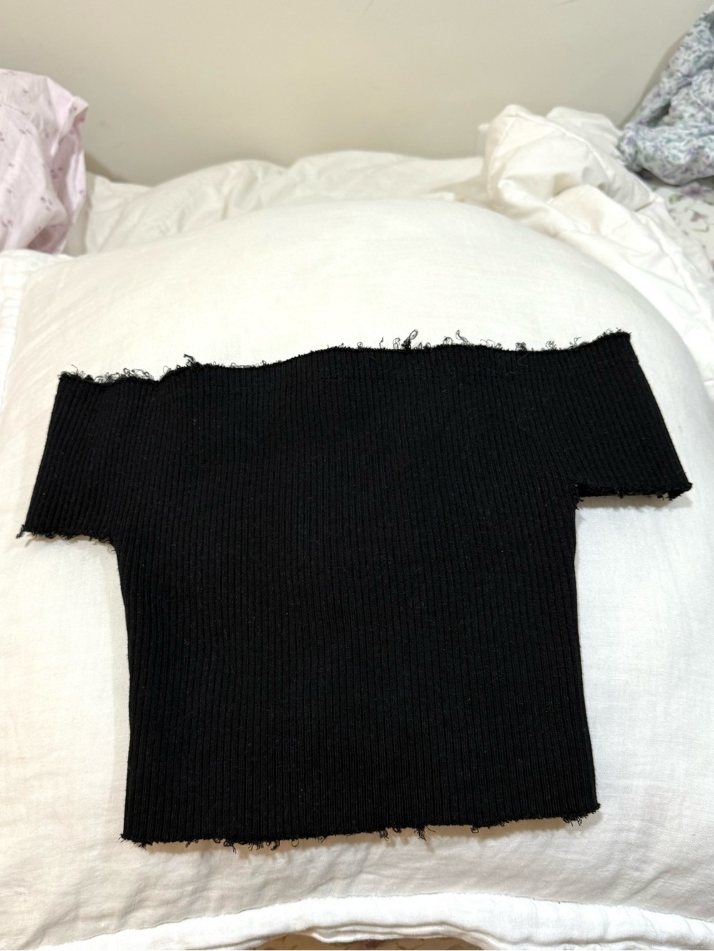 Sage The Label Black Ribbed Off-Shoulder Women’s Sweater Top